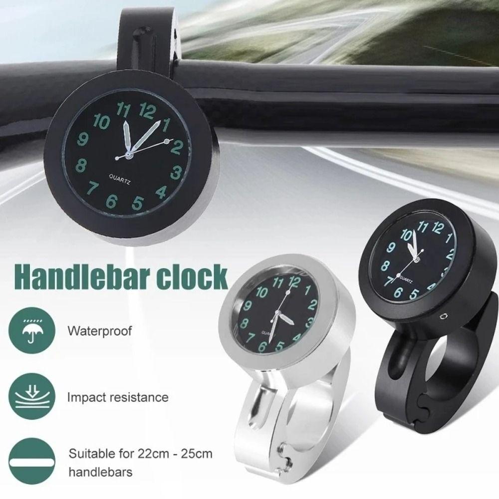 Aluminum Housing Handlebar Mount Clock Waterproof Luminous Clock  Scooter Application