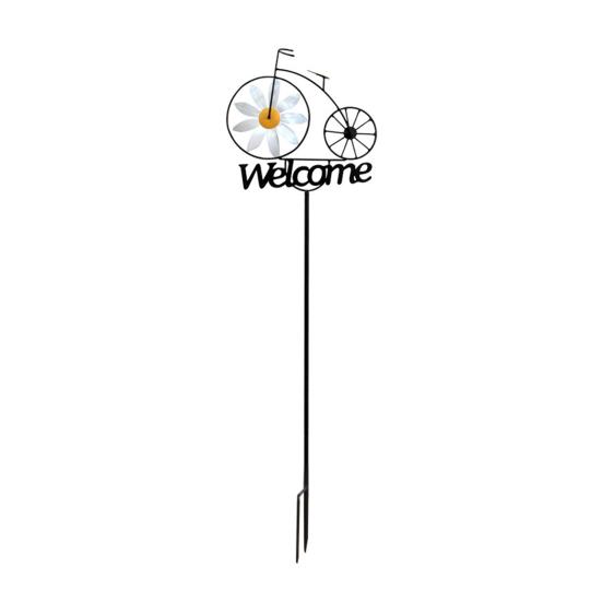 

Daisy Bicycle Wind Spinner 47 Tall Bicycle Kinetic Wind Sculpture Garden Stake Welcome Sign for Outdoor Patio Lawn Backyard Decoration белый