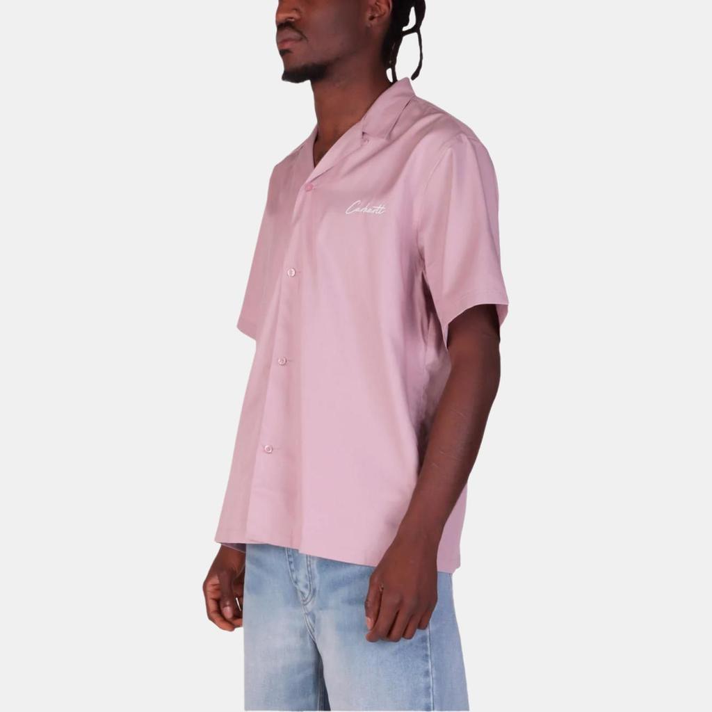 Carhartt WIP Logo Button Short Sleeve Shirt Men shirts Pink I031465-2QS-XX