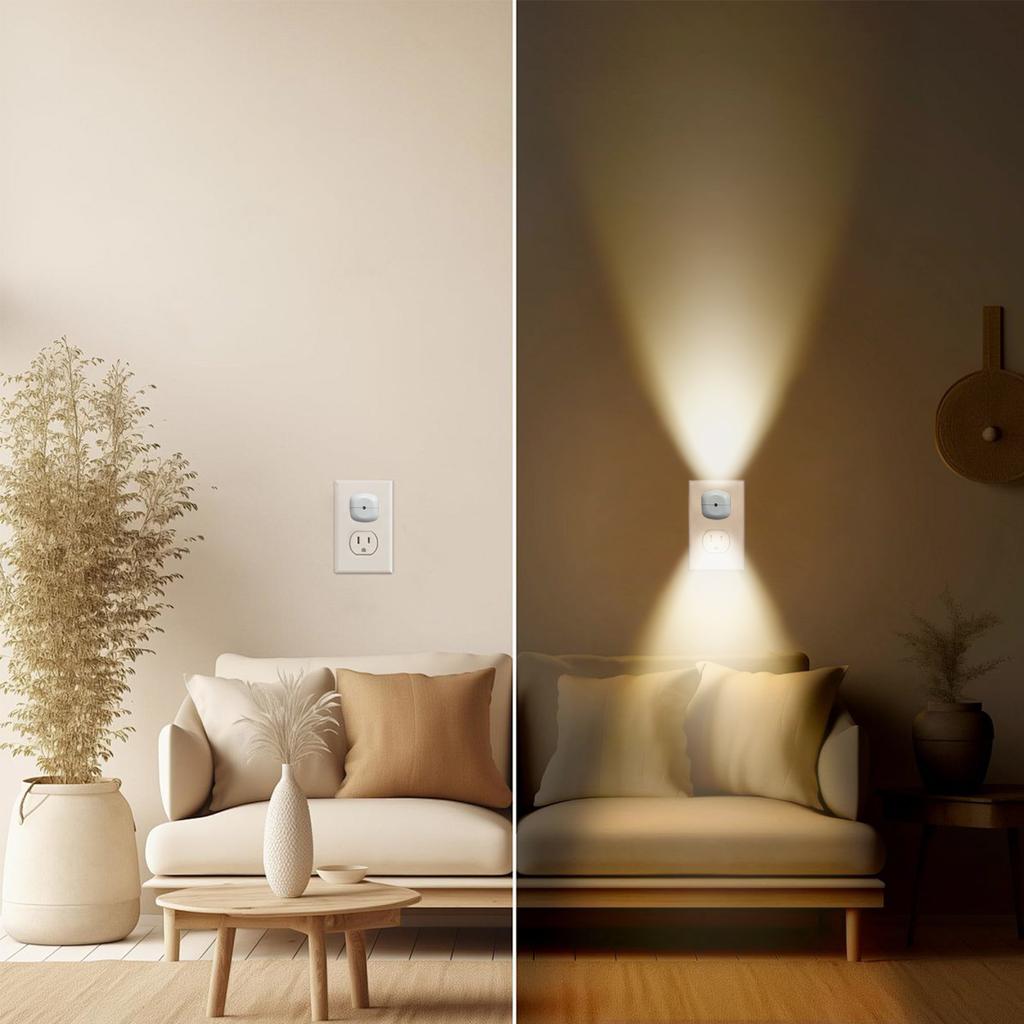 Mini lampka nocna LED Wtyczka EU Gniazdko ścienne 220V z czujnikiem światła Oszczędność energii Do pokoju dziecięcego Sypialni Toalety Lampki nocne
