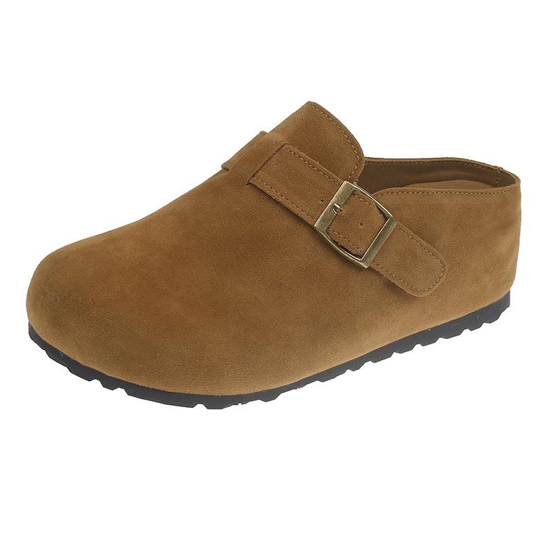 Baotou Half Slippers Women's Spring New Wear Lazy Single Shoes Casual Bread