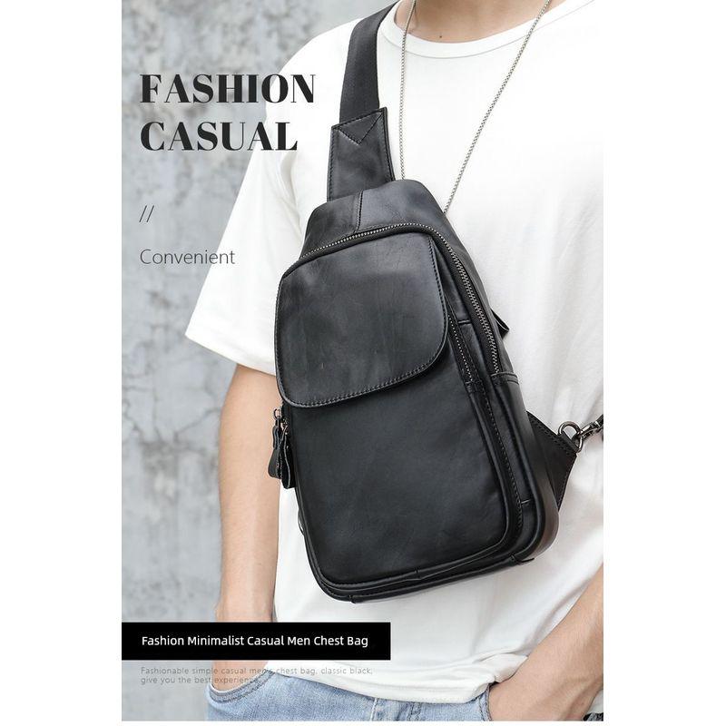 

2025 Новая сумка через плечо из натуральной кожи Мужская сумка через плечо из лицевой кожи Чистая коровья кожа Высококлассная сумка-мессенджер Спортивная повседневная сумка 002 Black first layer cowhide