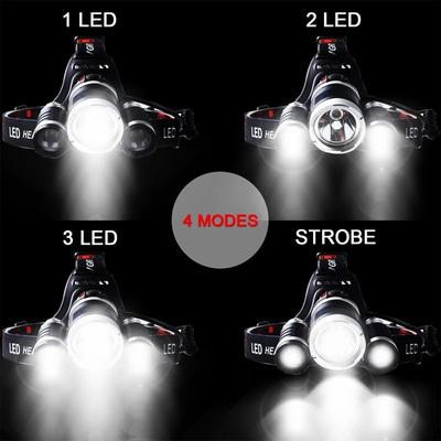 D5 Powerful 3led Headlamp Rechargeable Cap Light Led Head Headlight Head Lamp Fishing Hiking Camping Supplies Torch Led Headlamp
