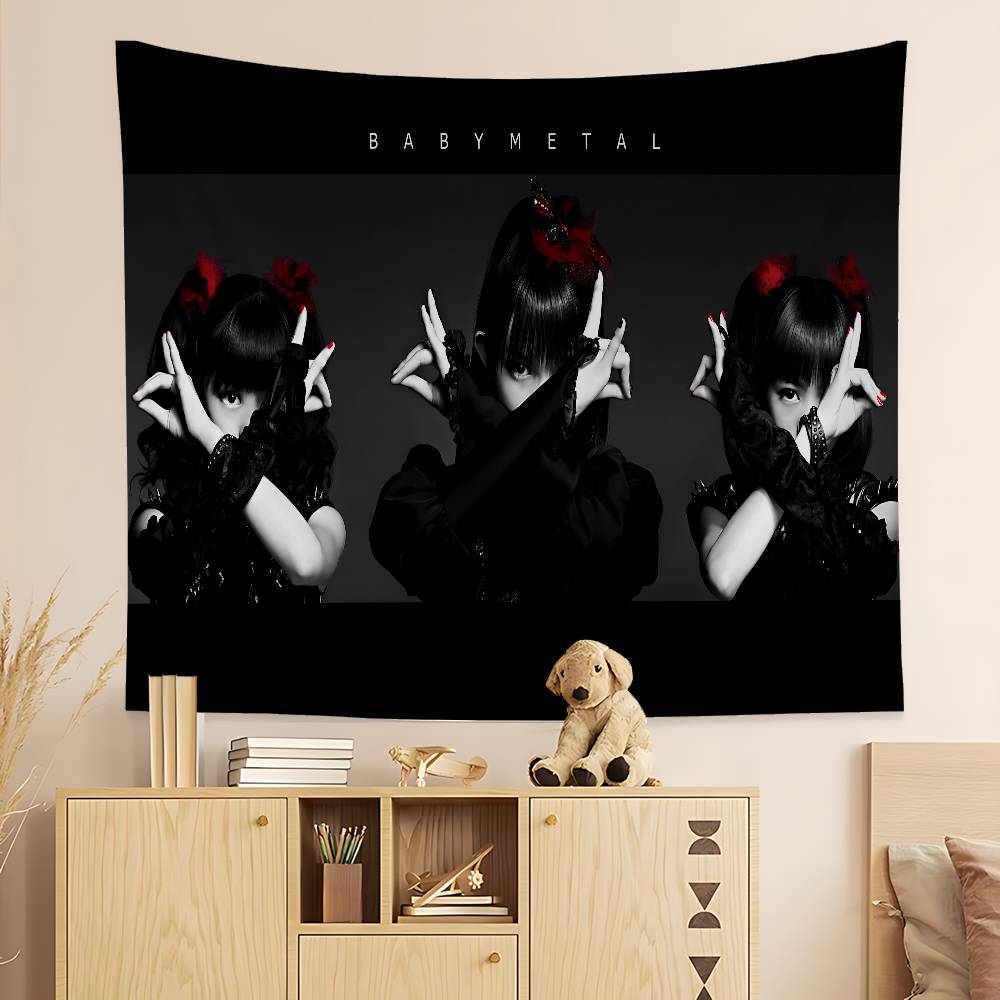 Classic Kawaii Metal Band B-Babymetal Colorful Tapestry Wall Hanging Cheap Hippie Wall Hanging Bohemian Wall Tapestries