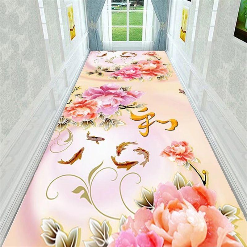 Vintage Chinese Print Corridor Long Rug Staircase Carpet Balcony Kitchen Mat Home Decoration Can Be Customized Carpet