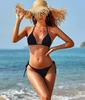 Solid Color European & American Style Three-Point Bikini Beach Swimsuit