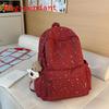 Starry Nylon Girls Backpack With Letter Print For Casual Travel And School Use