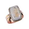 Natural Dendrite Opal Gemstone 925 Solid Sterling Silver TwoTone Ring S.9.5 C8R26