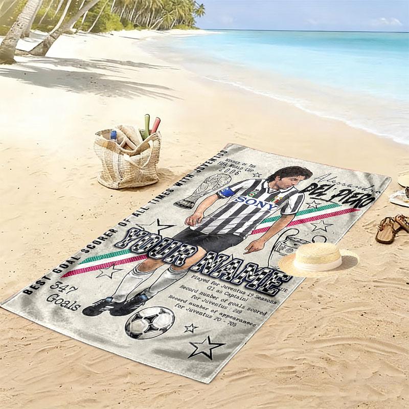 Custom Juve  Print Beach Towel, Large Soft Quick Dry Towel for Beach Camping Swimming