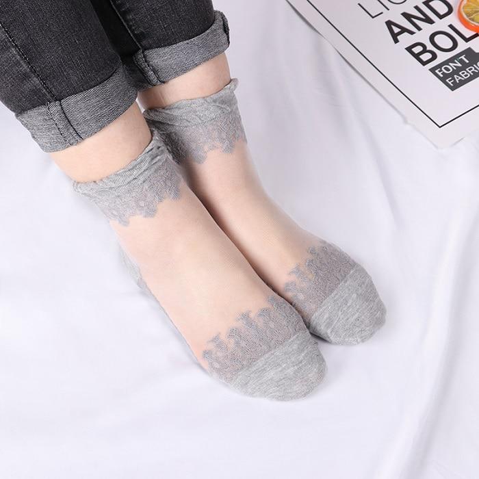 Sexy Spitze Mesh Fishnet Socken Gemischte Faser Transparente Stretch Elastizität Knöchel Net Garn Dünne Frauen Coole Socken