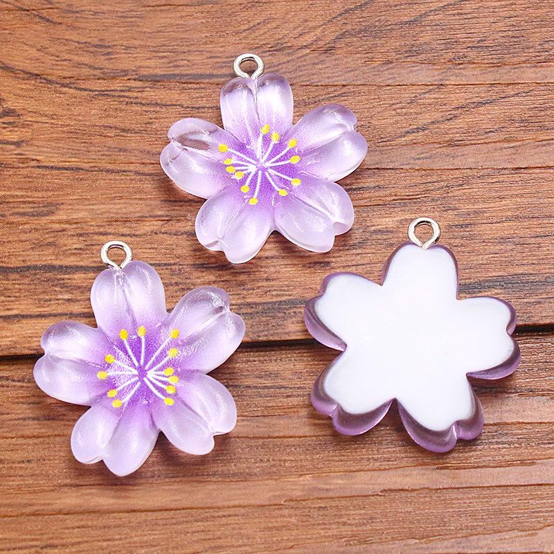 10Pcs 25X29mm DIY Resin Accessories Five-petal Flower Jewelry Accessories