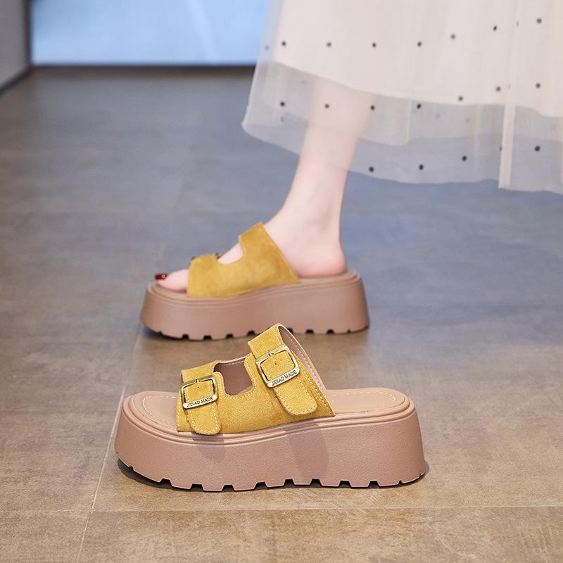 

Маленькие тапочки женская обувь 2025 новый летний сандалии на платформе-маффине красивые пляжные сандалии 39