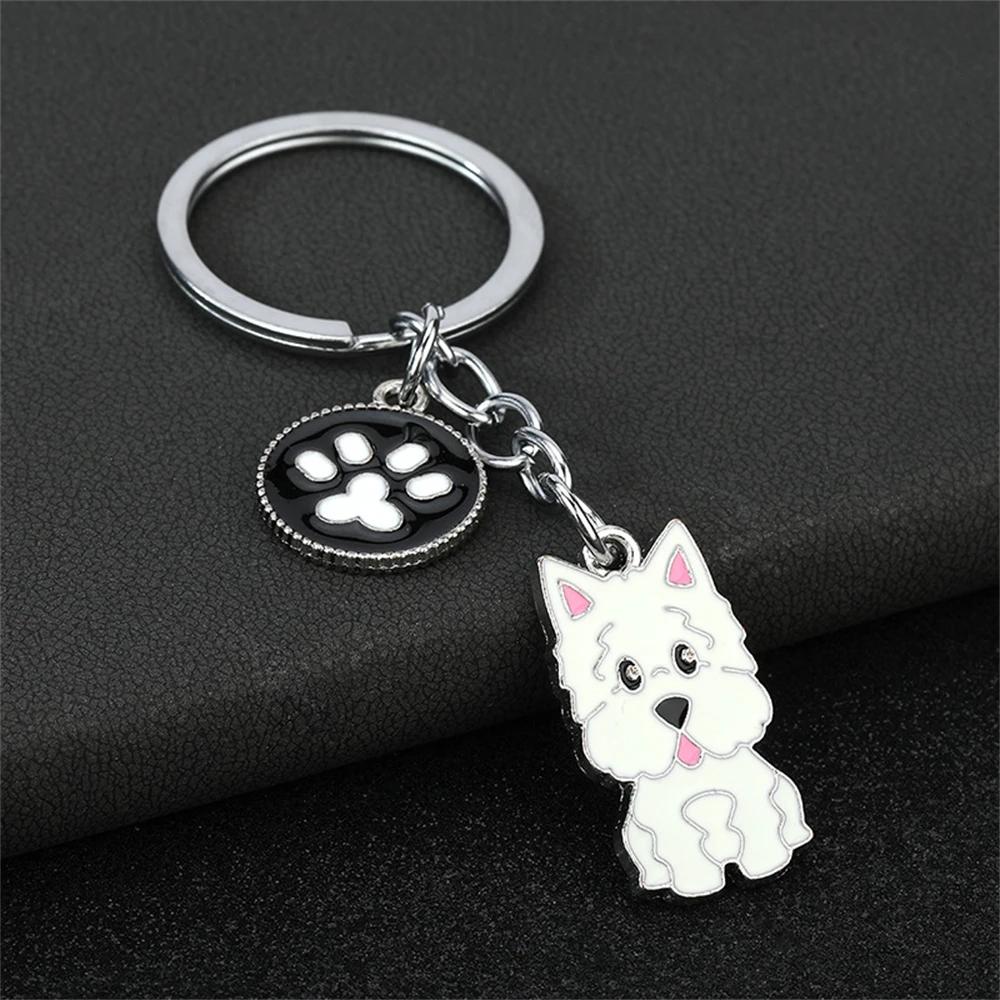 Fashion Alloy French Bulldog Pug Dog Keychain Cute Pet Dog Keyring Bag Handbag Charm Accessories For Women Animal Lovers Gifts