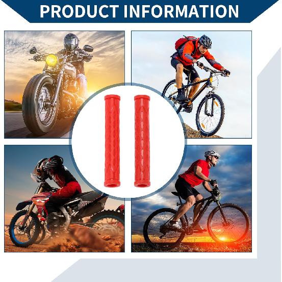 3/8" 10mm Universal Motorcycle Brake Lever Cover Non Slip Rubber Brake Lever Grip Sleeve for Motorcycle Scooter Bicycle Bike Red 1pair
