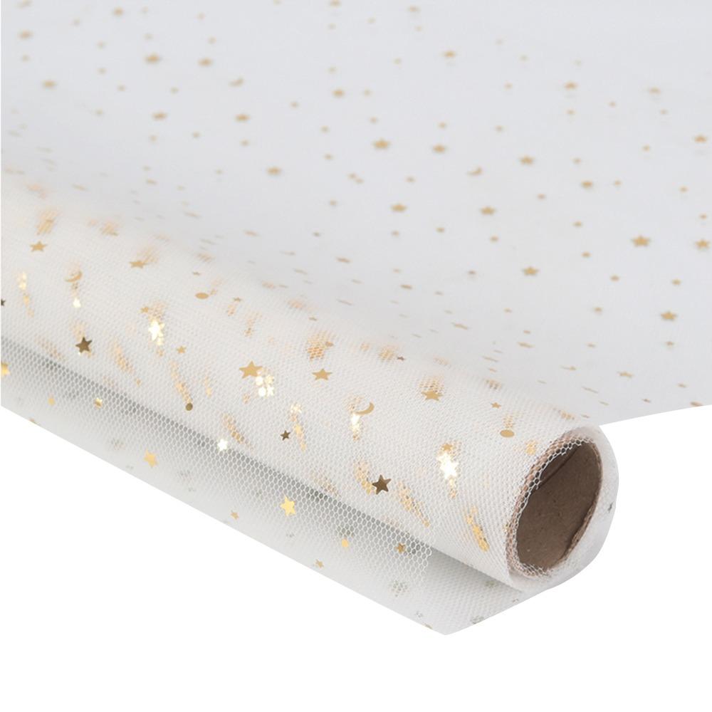 50cm Breite Frischblumen-Verpackungspapier Stern Mond DIY-Strauß-Verpackungspapier Heißprägung Floristen-Verpackungsmaterial