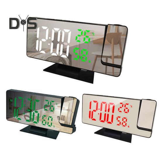 LED-Digitalwecker, großer Bildschirm, Mehrzweck-Projektor-Deckenuhr im 12/24-Stunden-Format mit Zeit-/Temperaturanzeige