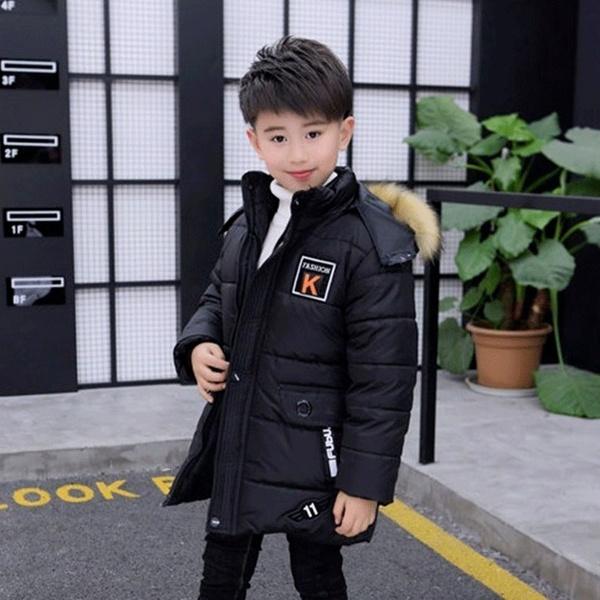 Winter Jacke Für Jungen Mit Fell - Dicke Kapuzenmantel Für Kleinkinder
