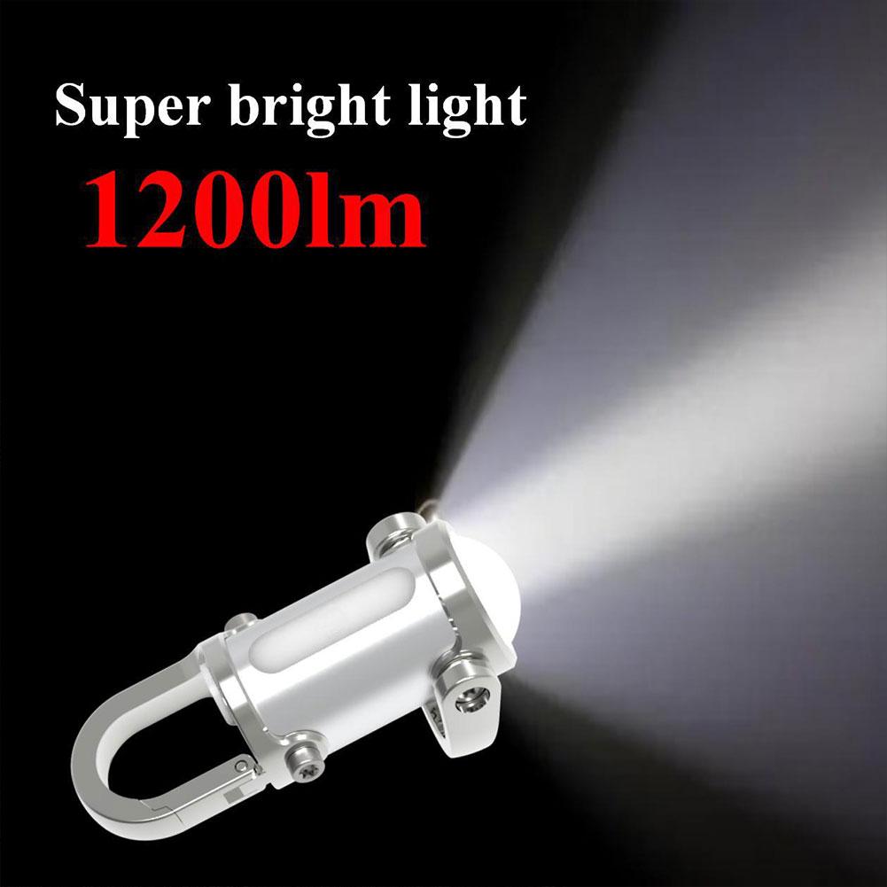 1200LM Super Bright Mini Keyring Torch LED Rechargeable Waterproof Mini LED Torch for Outdoor Camping