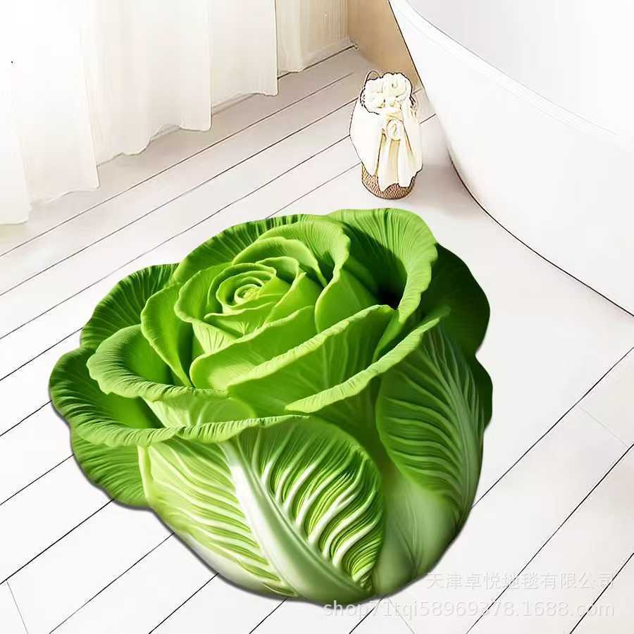 3D Carpet Living Room Bedroom Floral Carpet Easy To Maintain Anti Slip Easy To Clean Foot Mat