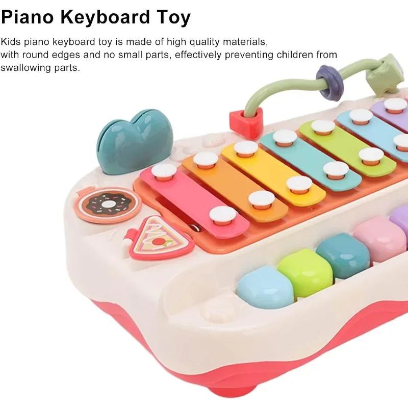 2 in 1 Baby Piano Xylophone for Toddlers with Key Keyboard Piano Sensory Toys Educational Musical Learning Instruments Baby Toy