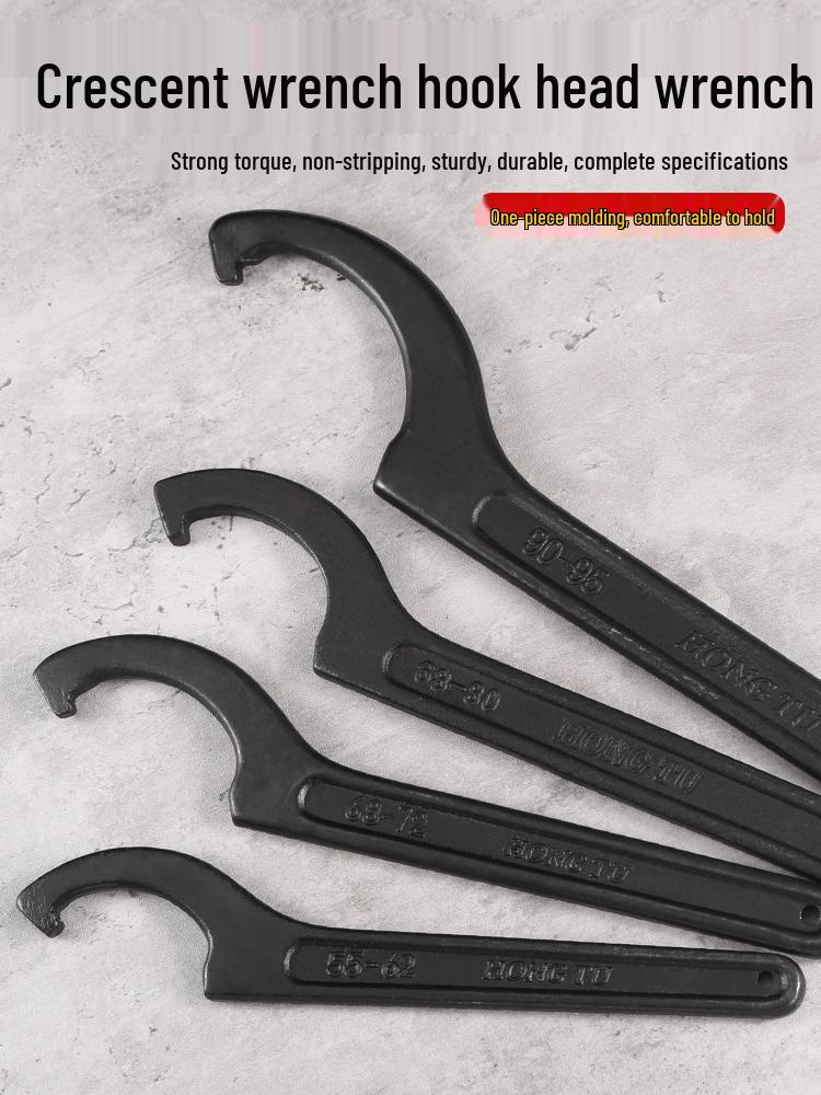 

Half-Moon Hook Head Crescent Wrench - Universal Water Meter & Oil Cylinder Pipe Tool Wrench 22-26