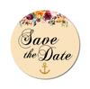 Darling Souvenir 45 Pcs Black Round Floral & Anchor Save The Date Stickers DIY Envelope Seals-1.6