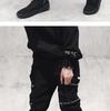 Men's Slim Fit Chinese Style Work Pants with Zipper and Ribbon Detail