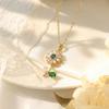 Women's Titanium Steel Rotatable Flower Necklace - Fashionable, Simple, Versatile Clavicle Chain Jewelry.