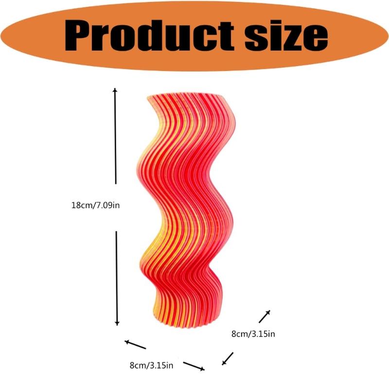 3D Printed Vases for Floral Display, Sculptural Wavy Striped Plastic Decors Decorative Flower Holder for Desk, Shelf, Entryway Styling
