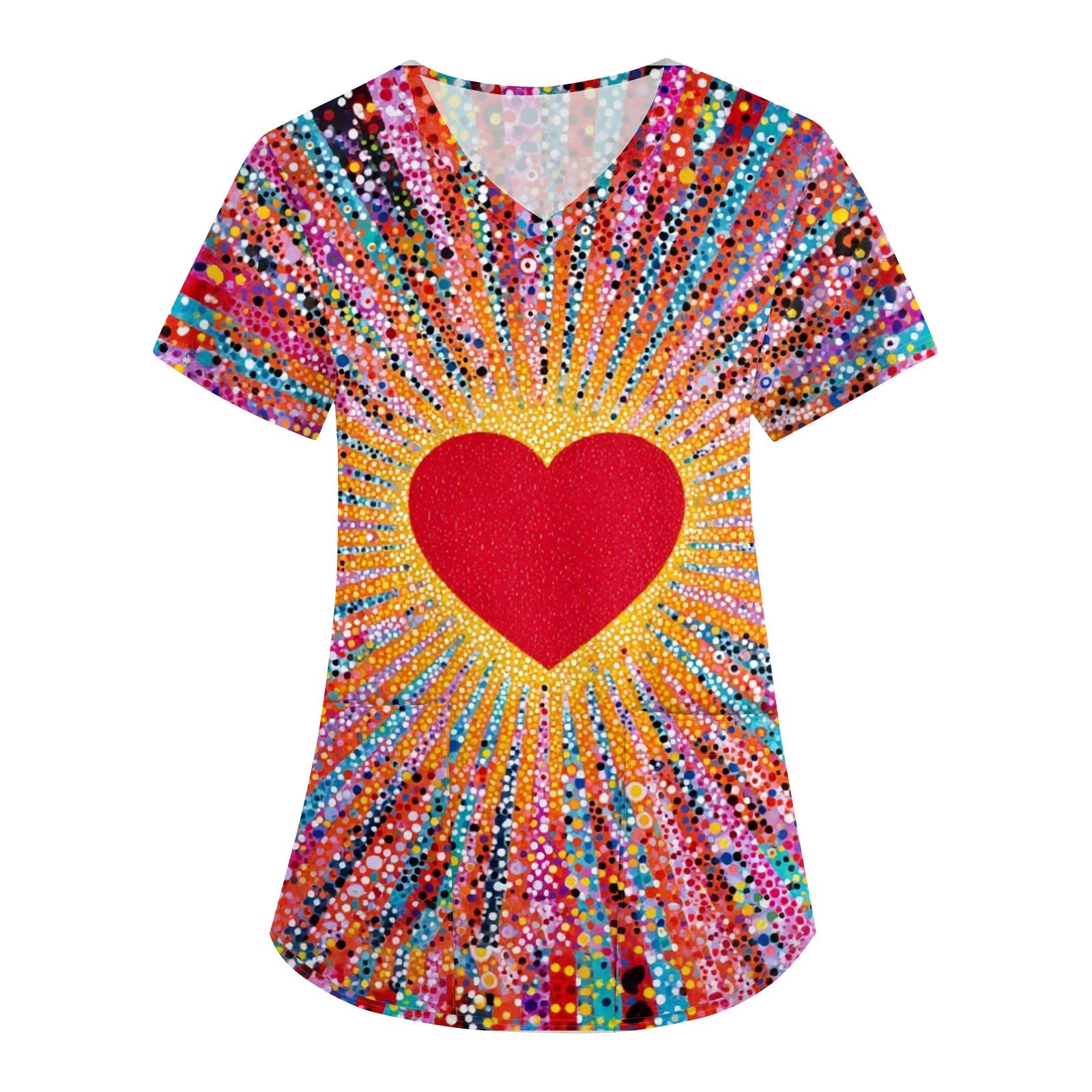 

Жіночі модні комбінезони з V-подібним вирізом і короткими рукавами з кишенями Верхній одяг з принтом до Дня Святого Валентина S винний