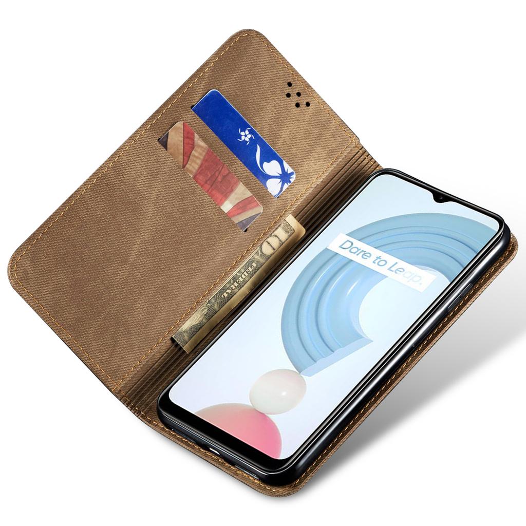 For Realme 12 Pro 5G/12 Pro+ 5G Case Leather Jeans Cloth Texture Cell Phone Cover