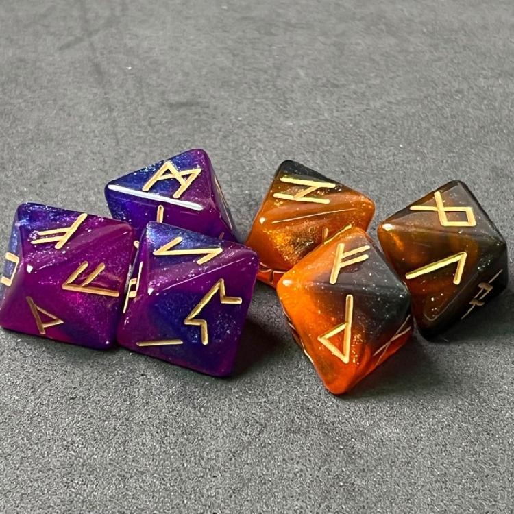 6pcs Mystical Divination Dices 8-Sided Astrologys Learning Prediction Dices for Enhancing Role Playing Game Experience