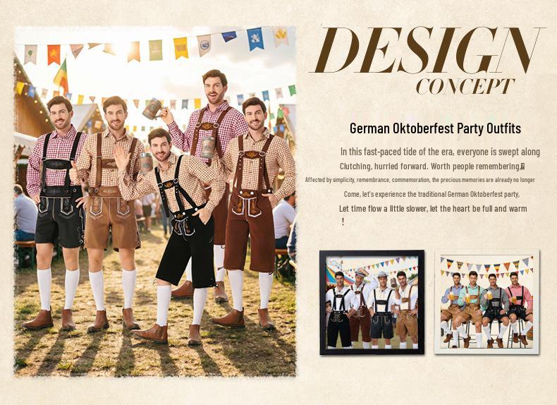 Oktoberfest Karobluse & Bestickte Latzhose Halloween Cosplay Outfit