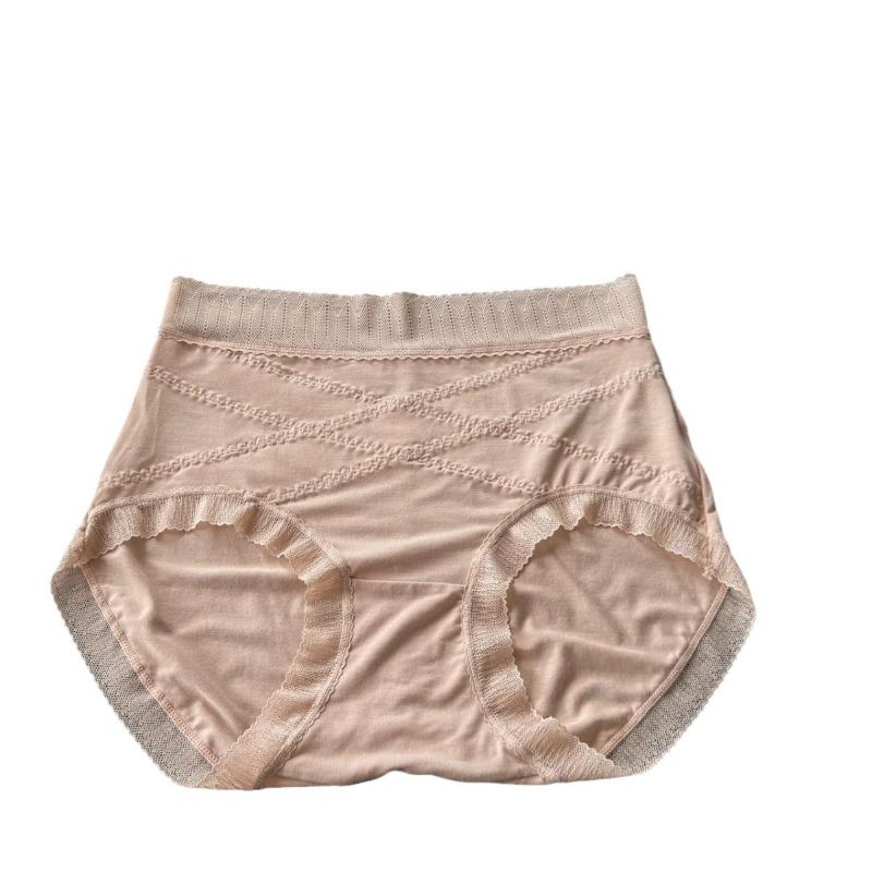 

Ladies Spring and Autumn High Waist Cross Breathable Belly Lift Hip Briefs XL рожевий