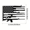 American Flag Gun Art - Black Metal Wall Decor for Indoor Spaces, Perfect for Living Room, Perfect for Room Decor