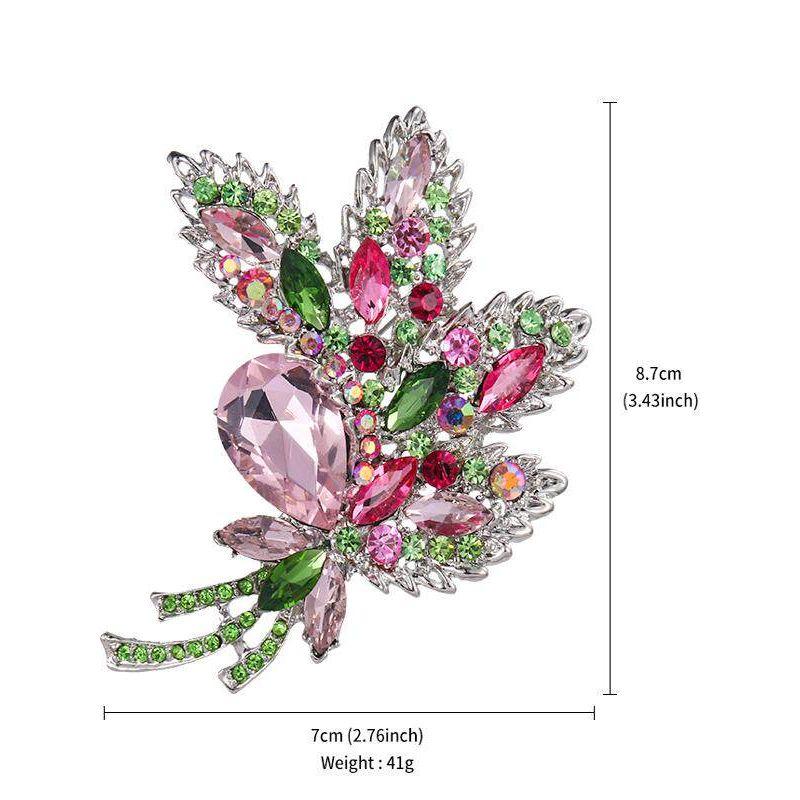 Diamond-Encrusted European and American-Style Exaggerated Flower Cardigan Women's Large Brooch
