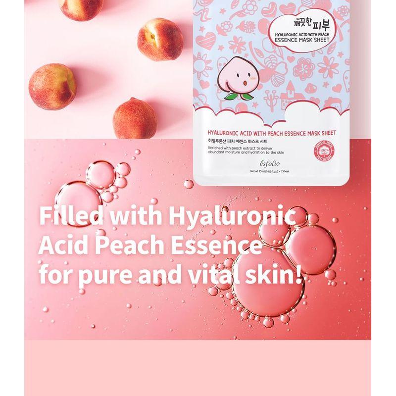 esfolio - Hyaluronic Acid With Peach Essence Mask Sheet Set