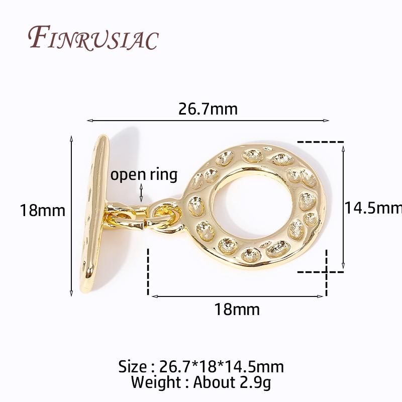 

Fashion Bracelet/Necklace Connect Clasps 18K Gold Plated Brass Round Ring Circle O Toggle Clasps For DIY Jewelry Making Supplies 2 Pieces