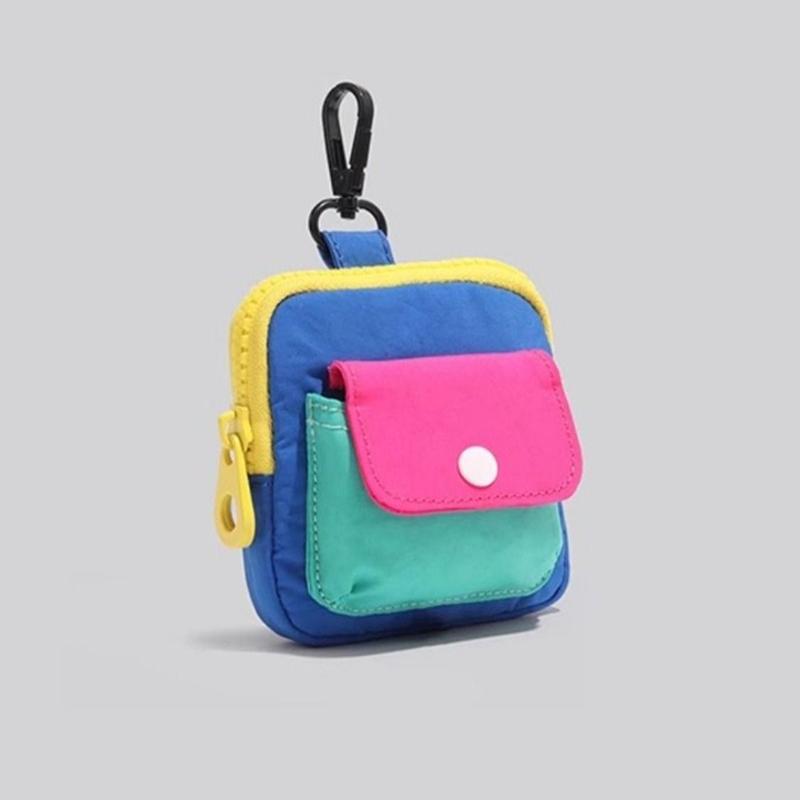 Tragbare Langlebige Reißverschluss Münzbörse Kontrastfarbe Kopfhörertasche Multifunktionale Geldbörse Schlüsselanhänger Tasche Tägliche Nutzung Dekoration Geschenk