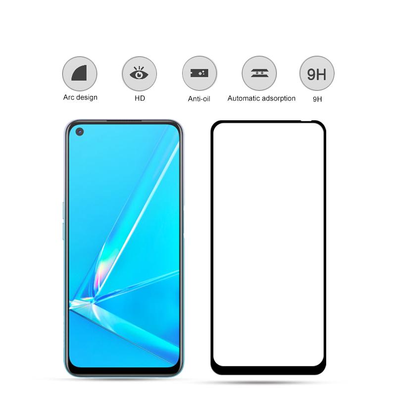 

MOCOLO Silk Printing Anti-explosion Tempered Glass Full Size Screen Film [Full Glue] for Oppo A52/A92/A72 (2020) Black