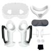 9-in-1 for Quest 3S Protective Case Controller Grip Face Cover Hand Strap Lens Cover,Rocker Cap VR Accessories White