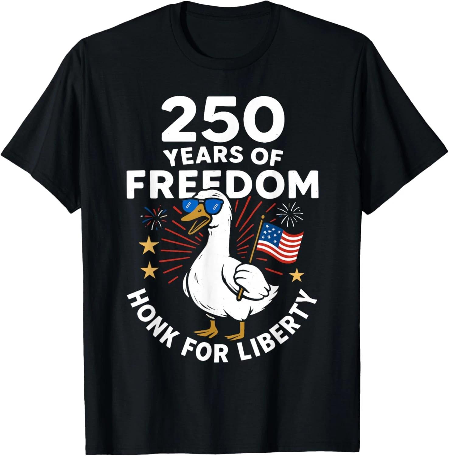 250 Years Of Freedom Goose Graphic Honk For Liberty T-Shirt L