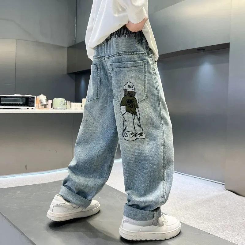 Children's Clothing Boys' Spring Wear Jeans Straight Leg Pants Boys' Handsome Loose Pants