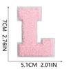 Roaring Sky A-Z Pink Chenille Embroidery Patch: 7cm Iron-on Sticker for Bags