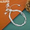 925 Sterling Silver Tassel Five-Pointed Star Side Chain Exquisite Bracelet Gift Jewelry