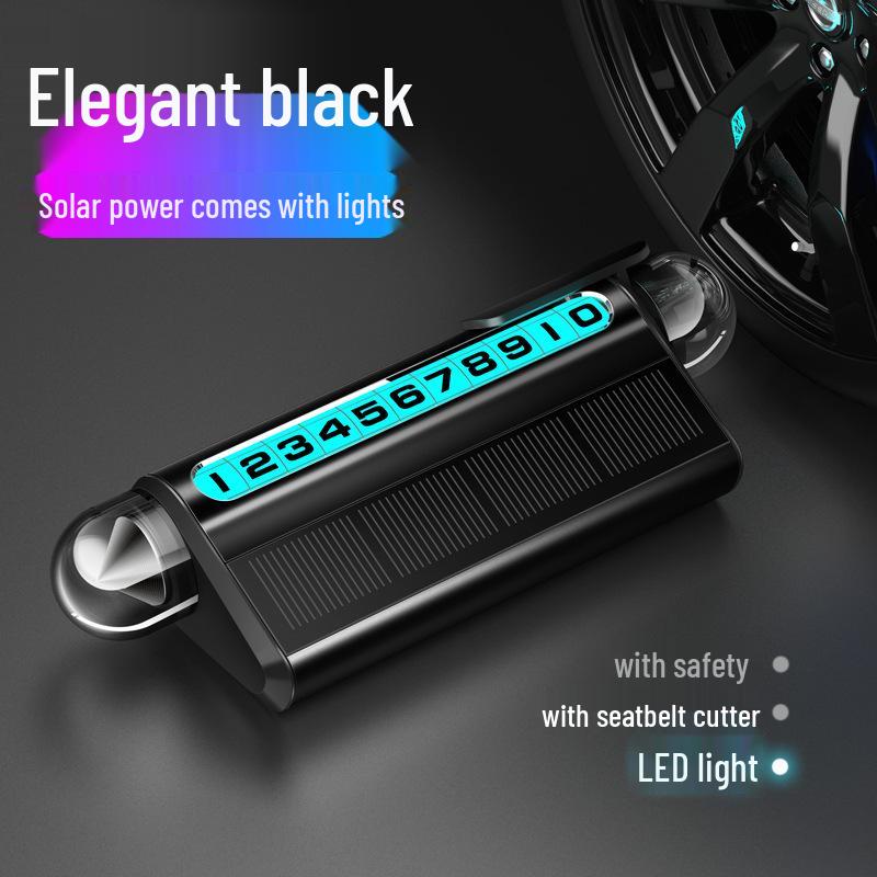 2025 Солнечная Светящаяся Номерная Табличка для Парковки Автомобиля и Многофункциональный Аварийный Молоток