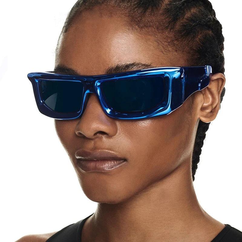 Obdĺžnikové Steampunkové slnečné okuliare Ženy Muži Móda Y2K Vintage Steampunkové tienidlá na okuliare Športové okuliare