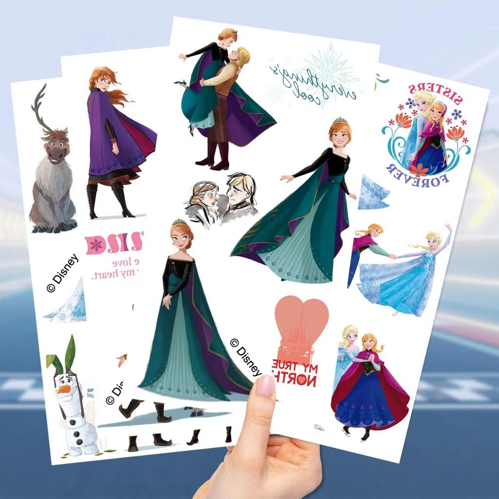 10Pcs/set Disney Princess Frozen Tattoo Stickers Princess Cartoon Tattoo For Birthday Gift Fake Body Art Tattoos