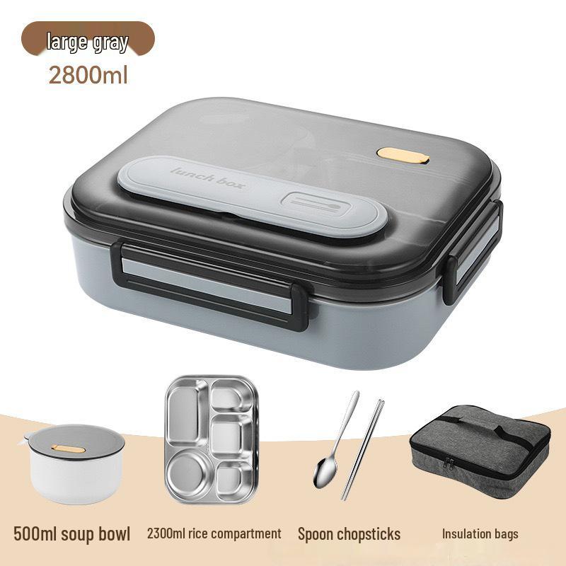 Lunch Box Isolato Extra Large in Acciaio Inossidabile 316 Adatto al Microonde per Studenti e Lavoro