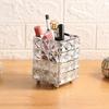 Fashion Metal+Crystal Makeup Brush Holder Nordic Style Desktop Organization Eyebrow Pencil Organizer Desktop Storage Bucket